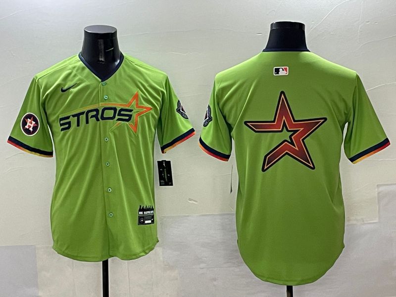 Men Houston Astros Blank Green three generations Joint Name 2025 Nike MLB Jersey style 13->houston astros->MLB Jersey